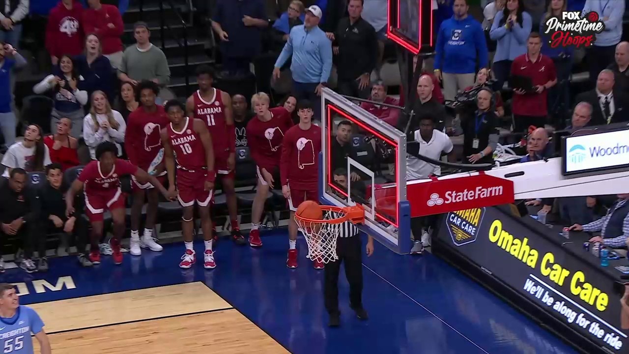 Mark Sears’ half court buzzer beater is INCHES away from Alabama forcing OT vs. Creighton